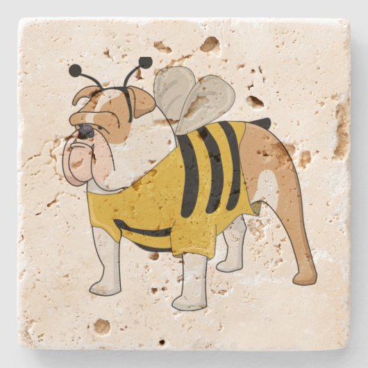 Blindbiene Steinuntersetzer (Vorderseite)