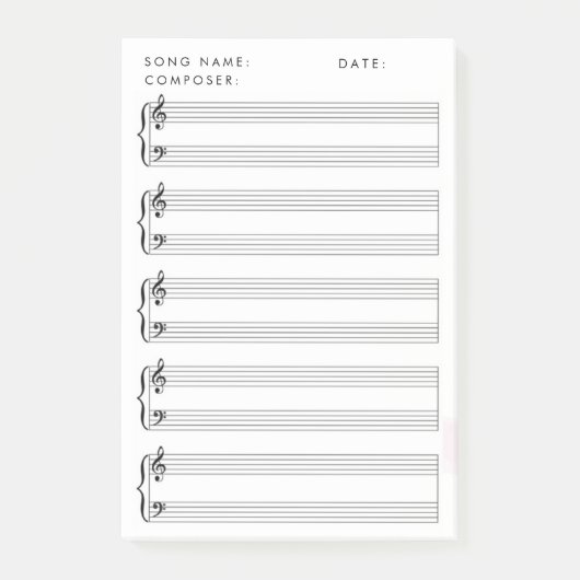 Blindblattmusik Post-it Klebezettel (Vorderseite)
