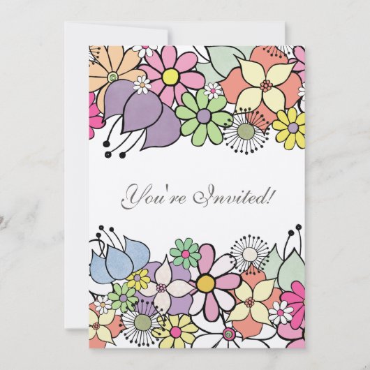 Blindblüten aus 12x18 füllen sich mit der Aufforde Einladung (Vorderseite)