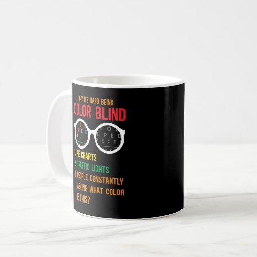 Blinde Blindenprüfung Augenbrille Kaffeetasse (Vorderseite Links)