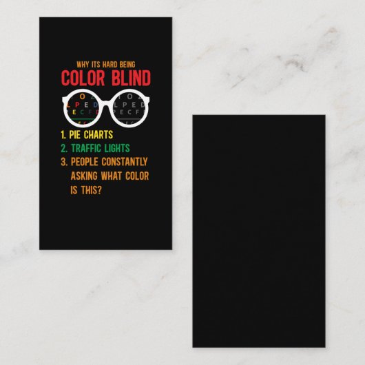 Blinde Blindenprüfung Augenbrille Visitenkarte (Vorne/Hinten)