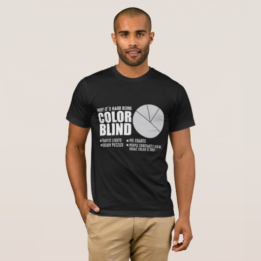 Blinde Farbübersicht Handicap Spaß T-Shirt (Vorne ganz)