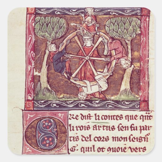 Blinde Göttin mit König Arthur Quadratischer Aufkleber (Vorderseite)