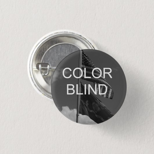 Blinde Graustufen-Flags Button (Vorne & Hinten)