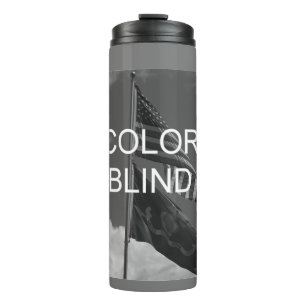 Blinde Graustufen-Flags Thermosbecher