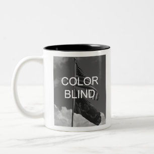 Blinde Graustufen-Flags Zweifarbige Tasse