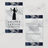 Blinde Justiz | Marmor | Recht Terminkarte (Vorne/Hinten)