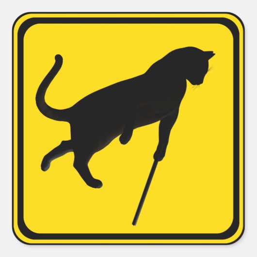 Blinde Katzen überqueren! Quadratischer Aufkleber (Vorderseite)