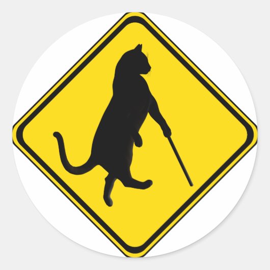 Blinde Katzen überqueren! Runder Aufkleber (Vorderseite)