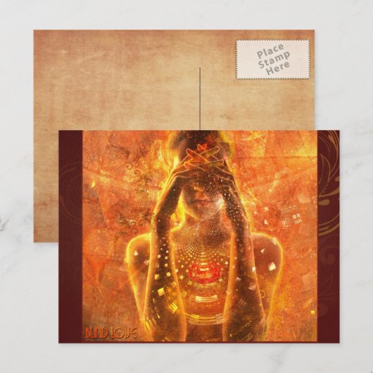 Blinde Liebe Postkarte (Vorne/Hinten)