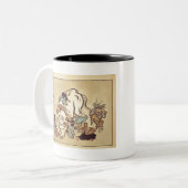 Blinde Mönche, die einen Elefanten überprüfen Zweifarbige Tasse (Vorderseite Links)