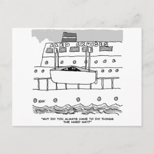 Blinde Passagiere auf einem Kreuzfahrtschiff Postk Postkarte