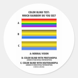 Blinde Prüfung der Farbe (Prüfung der Regenbogensi Runder Aufkleber