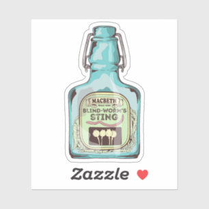 Blinde Würmer mit Shakespeare Macbeth Aufkleber