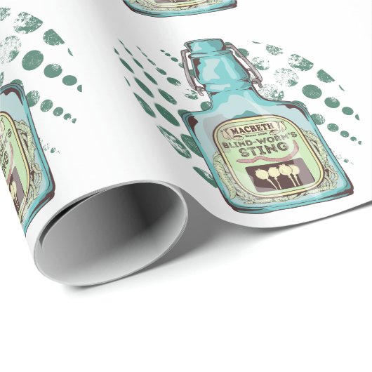 Blinde Würmer mit Shakespeare Macbeth Geschenkpapier (Rolleneckpunkt)