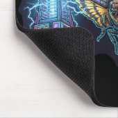 Blinded By Neon – Cyberpunk Moth City Lights Mousepad (Ecke)