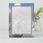 Blindeinladung, Kirschblühen Einladung (Stehend Vorderseite)