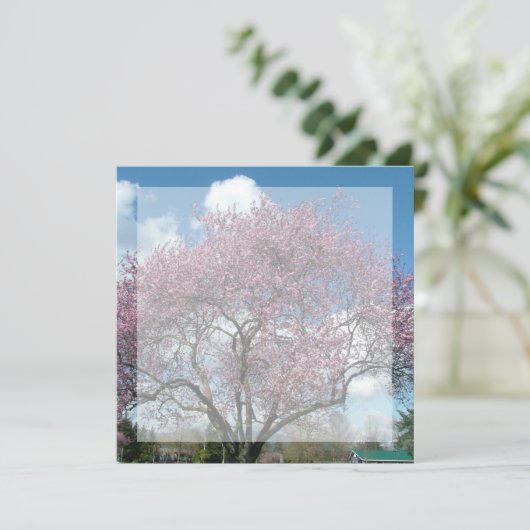 Blindeinladung, Kirschblühen Einladung (Stehend Vorderseite)