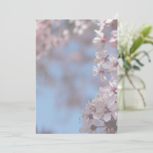 Blindeinladung, Kirschblühen Einladung (Stehend Vorderseite)