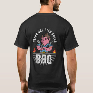 Blinden Mit Augen Schweine Rücken und Vorderholz T-Shirt