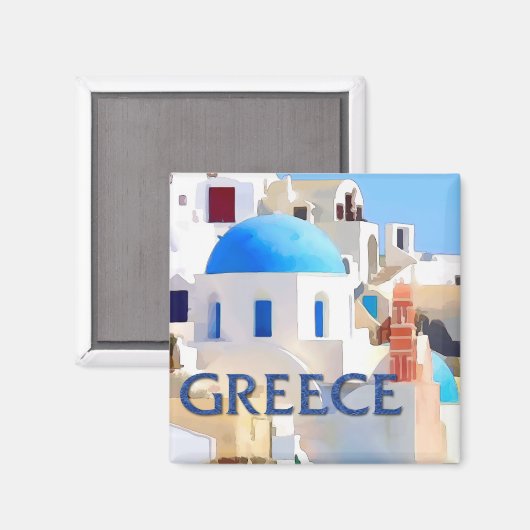 Blindende weiße Gebäude in Griechenland Magnet (Vorderseite/Rückseite)