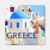 Blindende weiße Gebäude in Griechenland Magnet (Vorne)