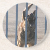 Blindenhund Sandstein Untersetzer (Vorne)