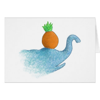 Blinder Elefant, der eine Ananas… balanciert