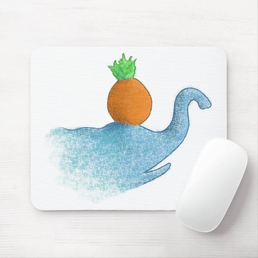 Blinder Elefant, der eine Ananas… balanciert Mousepad (Mit Mouse)