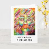 "Blinder Glaube" Kunst und Zitat Karte (Gelbe Blume)