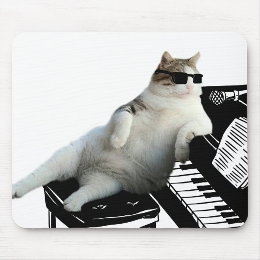 Blinder Katzenpianist Mousepad (Vorne)