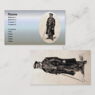 Blinder Rentner mit Stick Visitenkarte