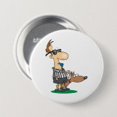 Blinder Schiedsrichter, der eine Pfeife bläst Button (Vorne & Hinten)