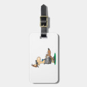 Blinder Schiedsrichter, der eine Pfeife bläst Gepäckanhänger (Vorderseite vertikal)