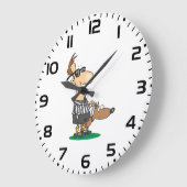 Blinder Schiedsrichter, der eine Pfeifenuhr bläst Große Wanduhr (Winkel)