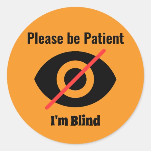 Blinder Symbol-Button Runder Aufkleber (Vorderseite)