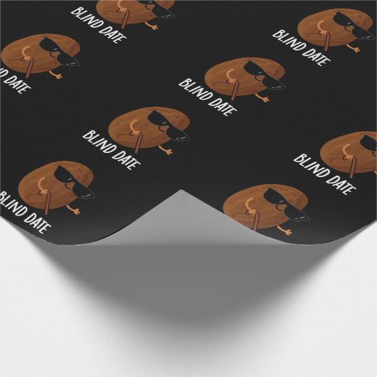 Blinder Zeitpunkt Funny Fruit Pun Dark BG Geschenkpapier (Ecke)