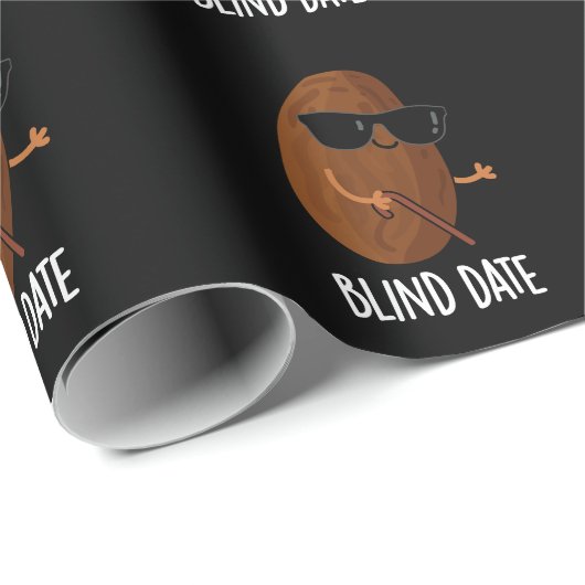 Blinder Zeitpunkt Funny Fruit Pun Dark BG Geschenkpapier (Rolleneckpunkt)