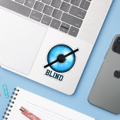 Blindes Blau Aufkleber (Laptop mit iPhone)