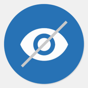 Blindes Blau Runder Aufkleber