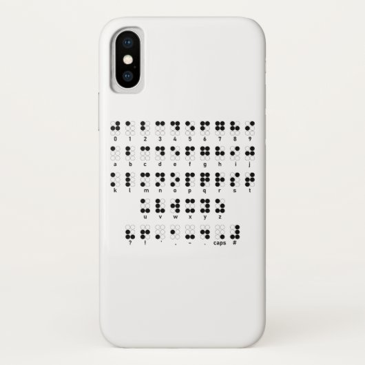 Blindes Buchstabesymbol Blindenschrift-Alphabetes Case-Mate iPhone Hülle (Rückseite)
