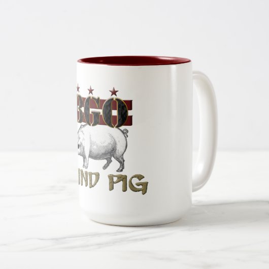 Blindes Schwein 2 Tone Kaffee Tasse (15 oz) (VorderseiteRechts)