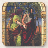 Blindes Tobit und Ehefrau Anna, Vintage Religion Getränkeuntersetzer (Vorderseite)