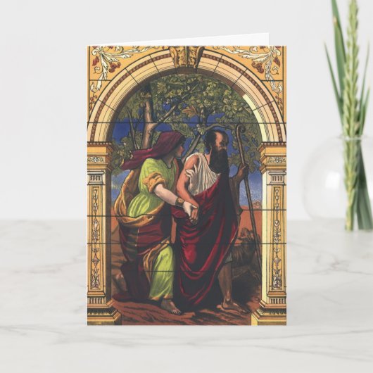 Blindes Tobit und Ehefrau Anna, Vintage Religion Karte (Vorderseite)