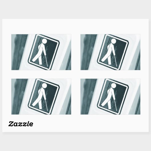 Blindes Zeichendesign Rechteckiger Aufkleber (Blatt)