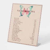 Blindfarben-Butterfly-Logo Rosa Preisliste Sockelschild (Vorderseite)