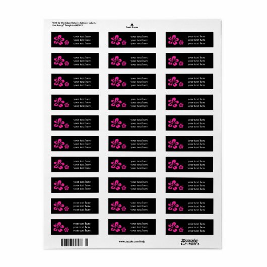 Blindfarben und Schwarz-Hibiskus-Adressbezeichnung (Vorne)