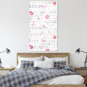 Blindfarbenblätter für die Rose inspirierender Wör Leinwanddruck (Insitu (Schlafzimmer))
