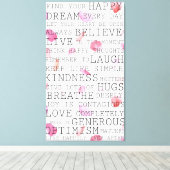 Blindfarbenblätter für die Rose inspirierender Wör Leinwanddruck (Insitu (Holzboden))