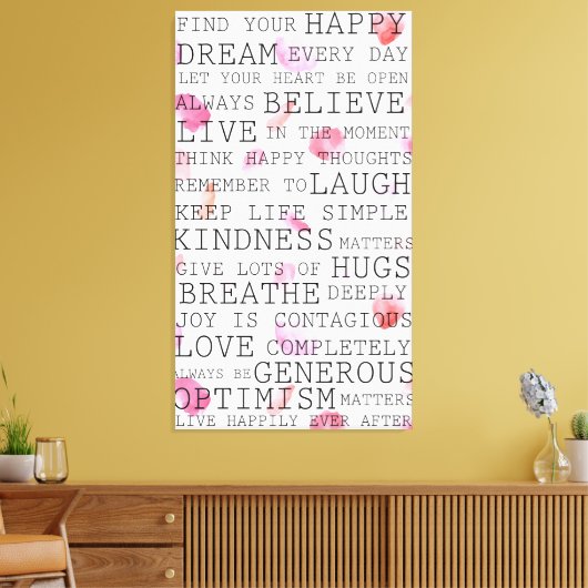 Blindfarbenblätter für die Rose inspirierender Wör Leinwanddruck (Insitu (Wohnzimmer))